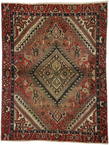 5 x 6 Vintage Persian Shiraz Rug 72118