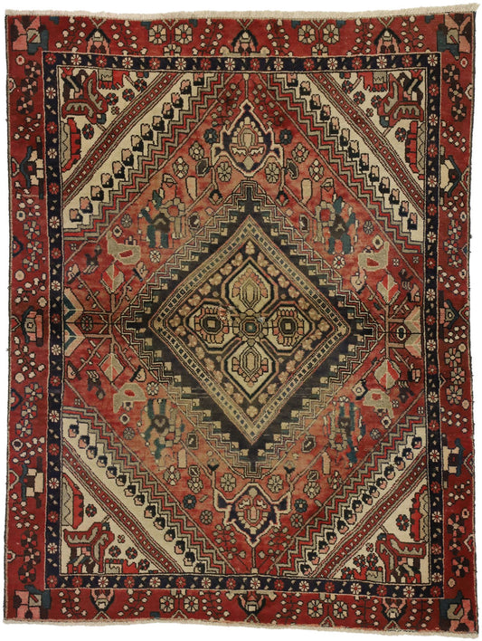 5 x 6 Vintage Persian Shiraz Rug 72118
