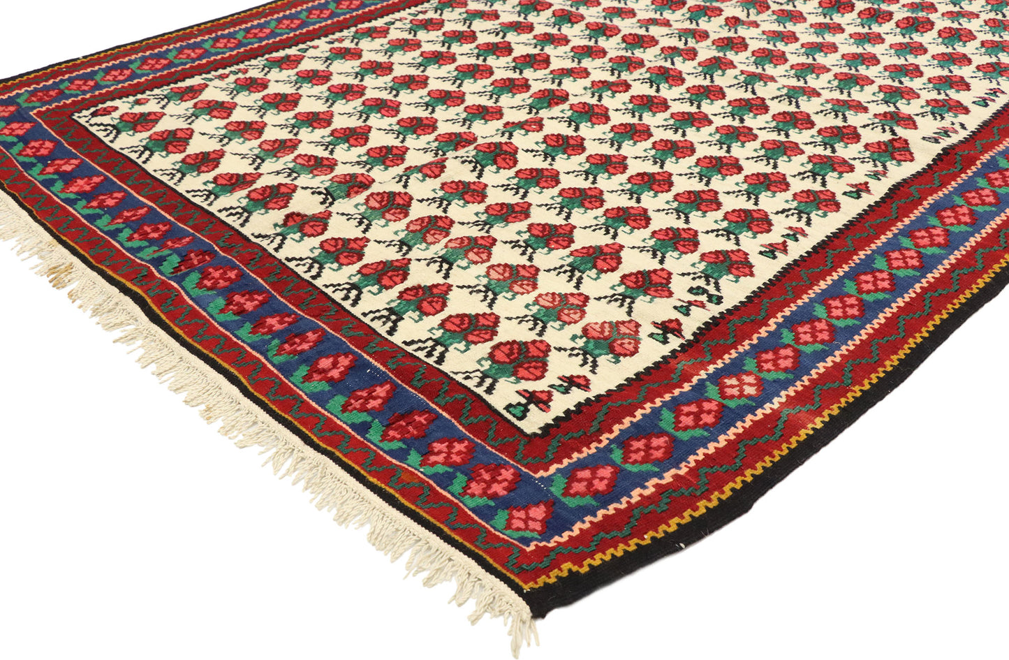 3 x 5 Vintage Persian Floral Kilim Rug 72143