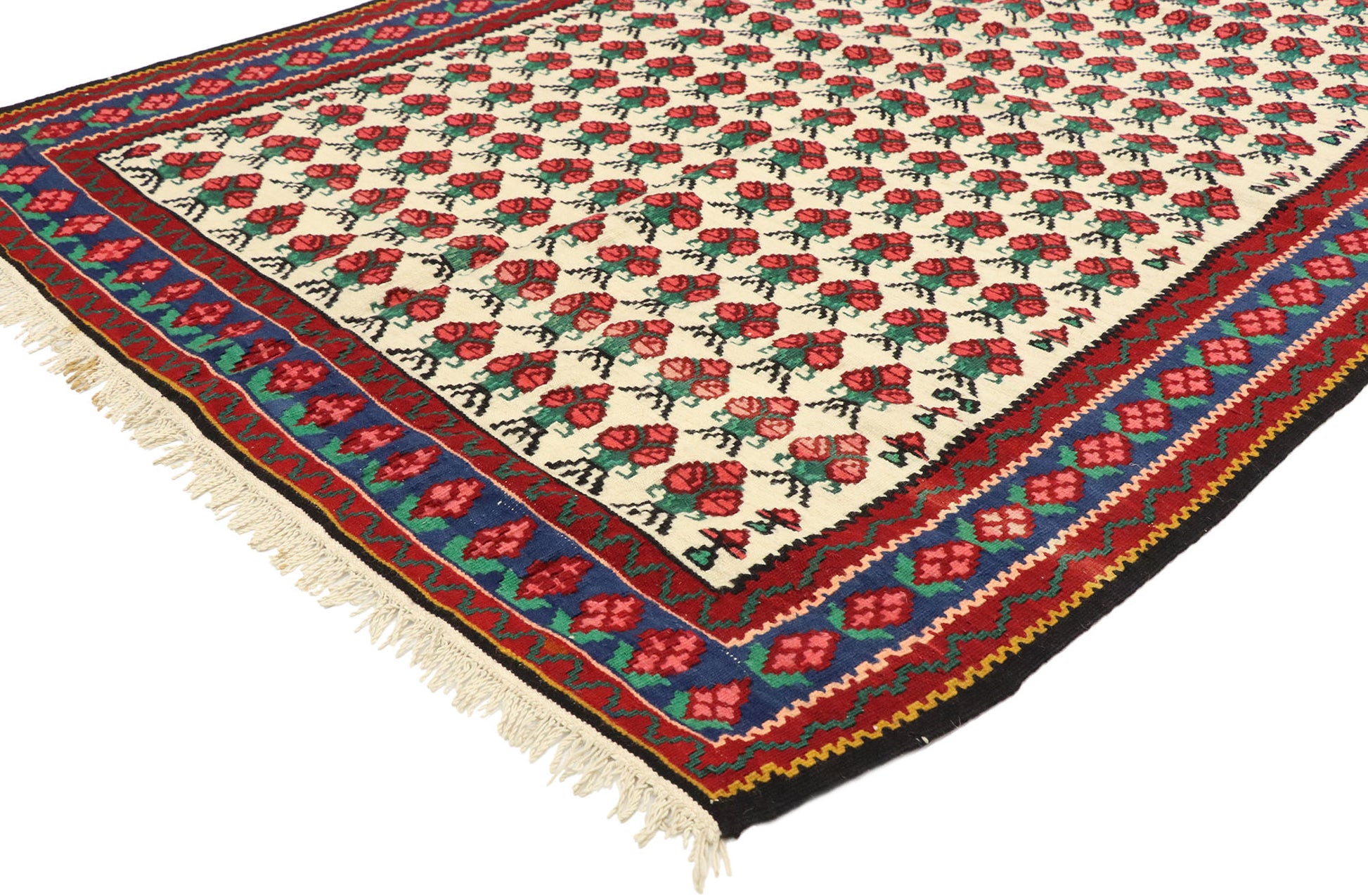 3 x 5 Vintage Persian Floral Kilim Rug 72143