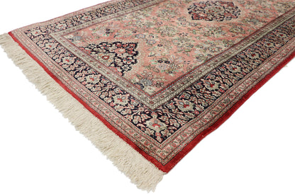 3 x 13 Vintage Persian Silk Qum Rug 72165