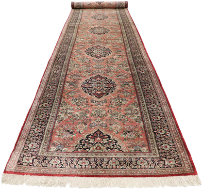 3 x 13 Vintage Persian Silk Qum Rug 72165