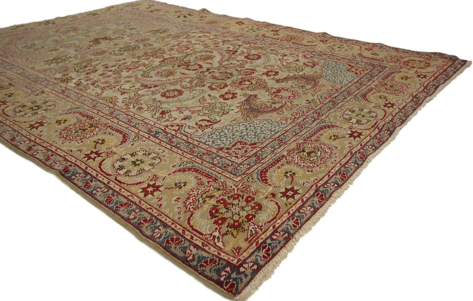 4 x 6 Distressed Antique Turkish Hereke Rug 72175