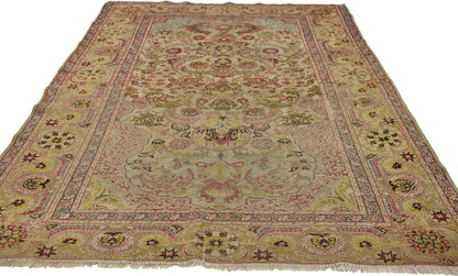 4 x 6 Distressed Antique Turkish Hereke Rug 72175