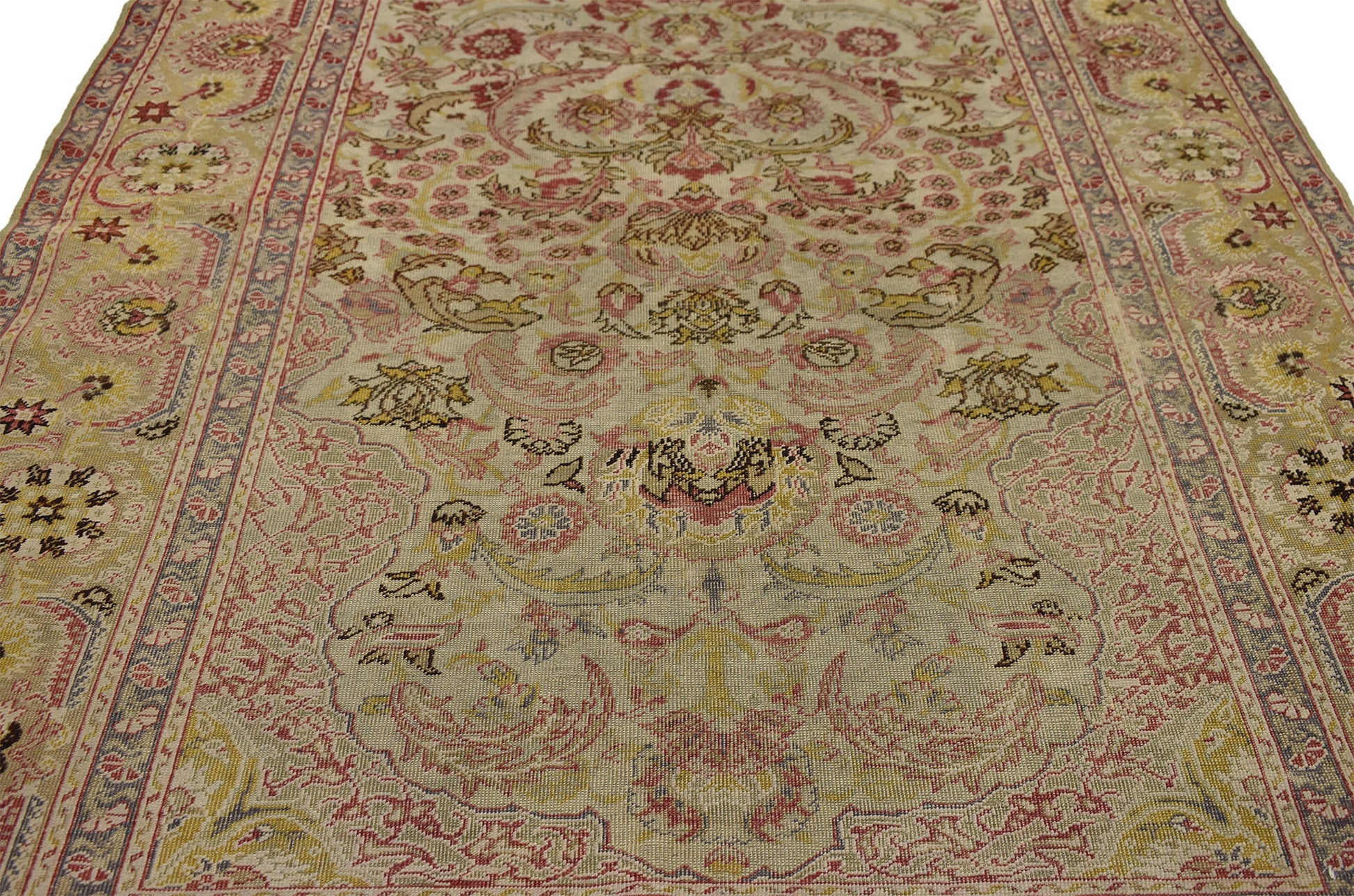 4 x 6 Distressed Antique Turkish Hereke Rug 72175