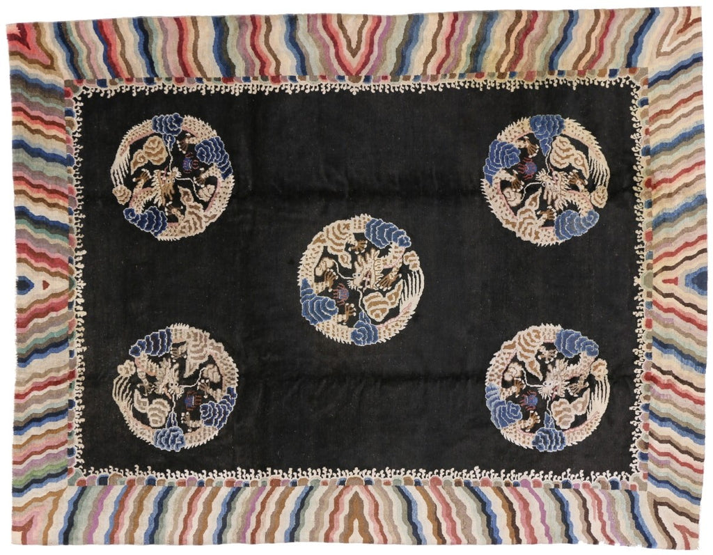 9 x 12 Antique Art Deco Rug 72176