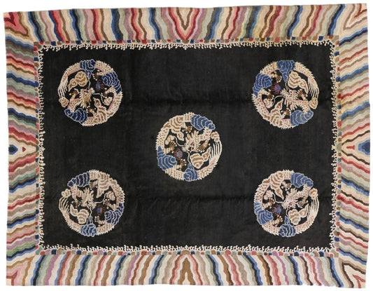 9 x 12 Antique Art Deco Rug 72176