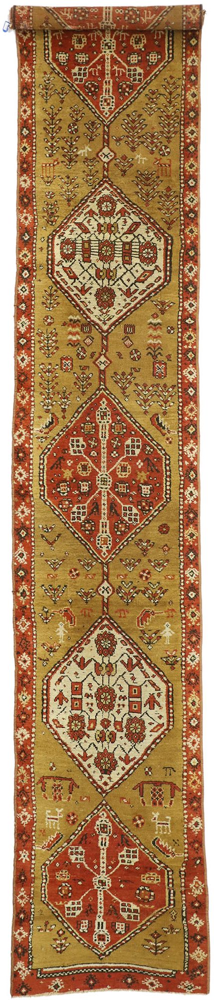 2 x 14 Antique Russian Caucasian Tribal Runner 72223