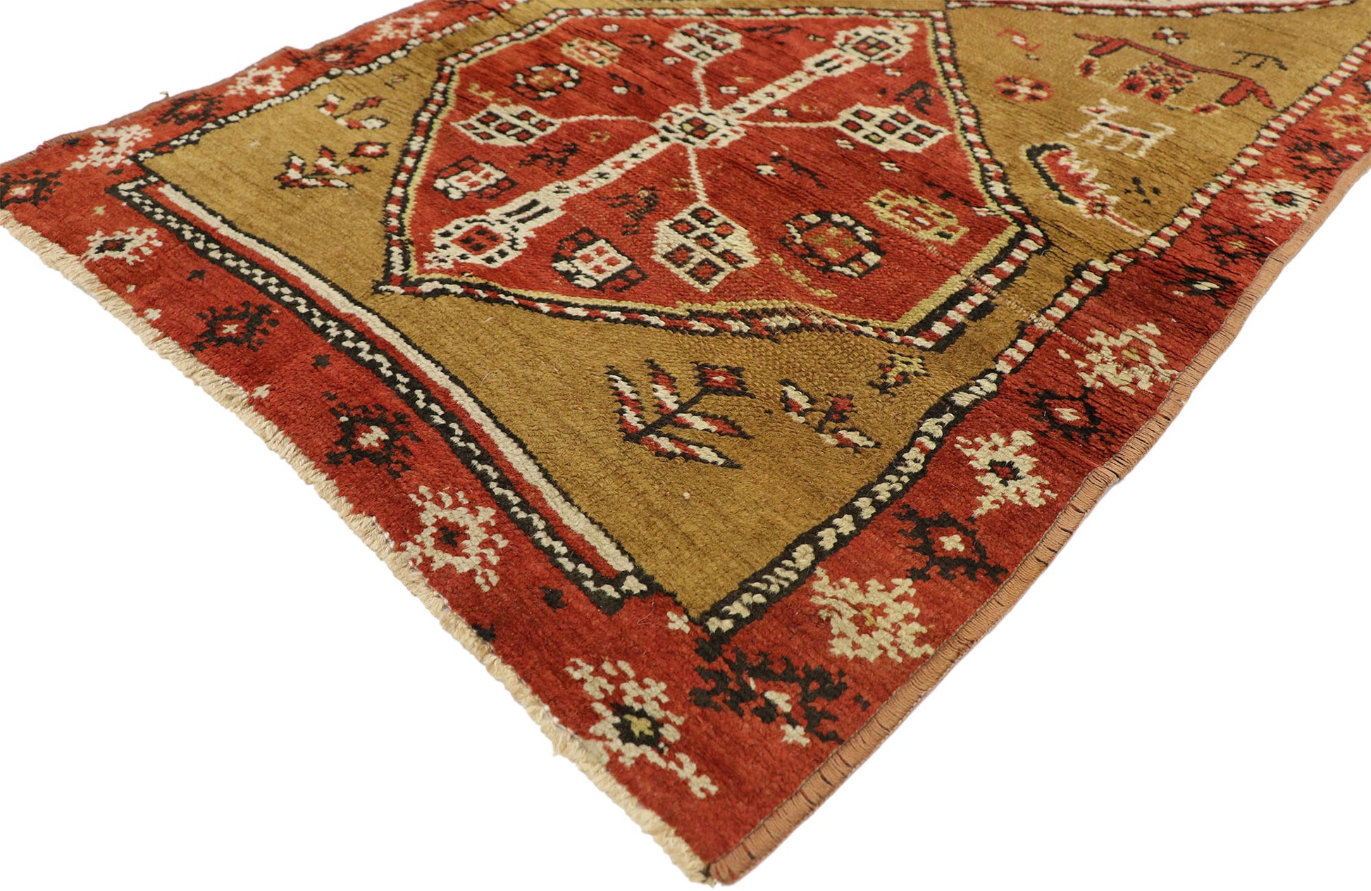 2 x 14 Antique Russian Caucasian Tribal Runner 72223