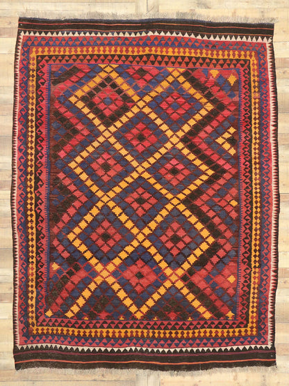7 x 9 Vintage Maimana Kilim Rug 72255