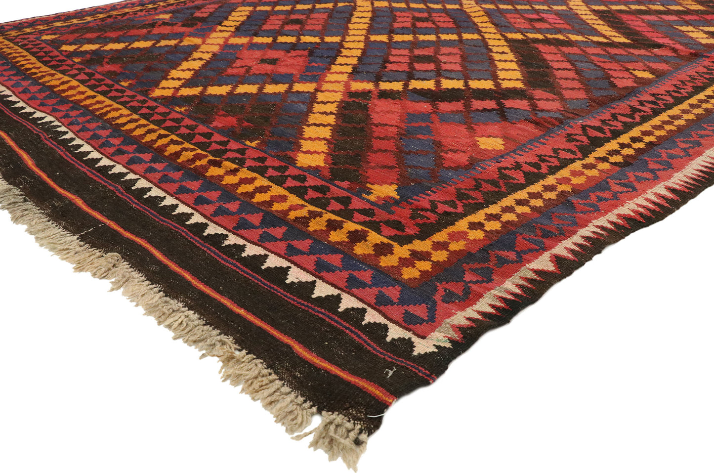 7 x 9 Vintage Maimana Kilim Rug 72255