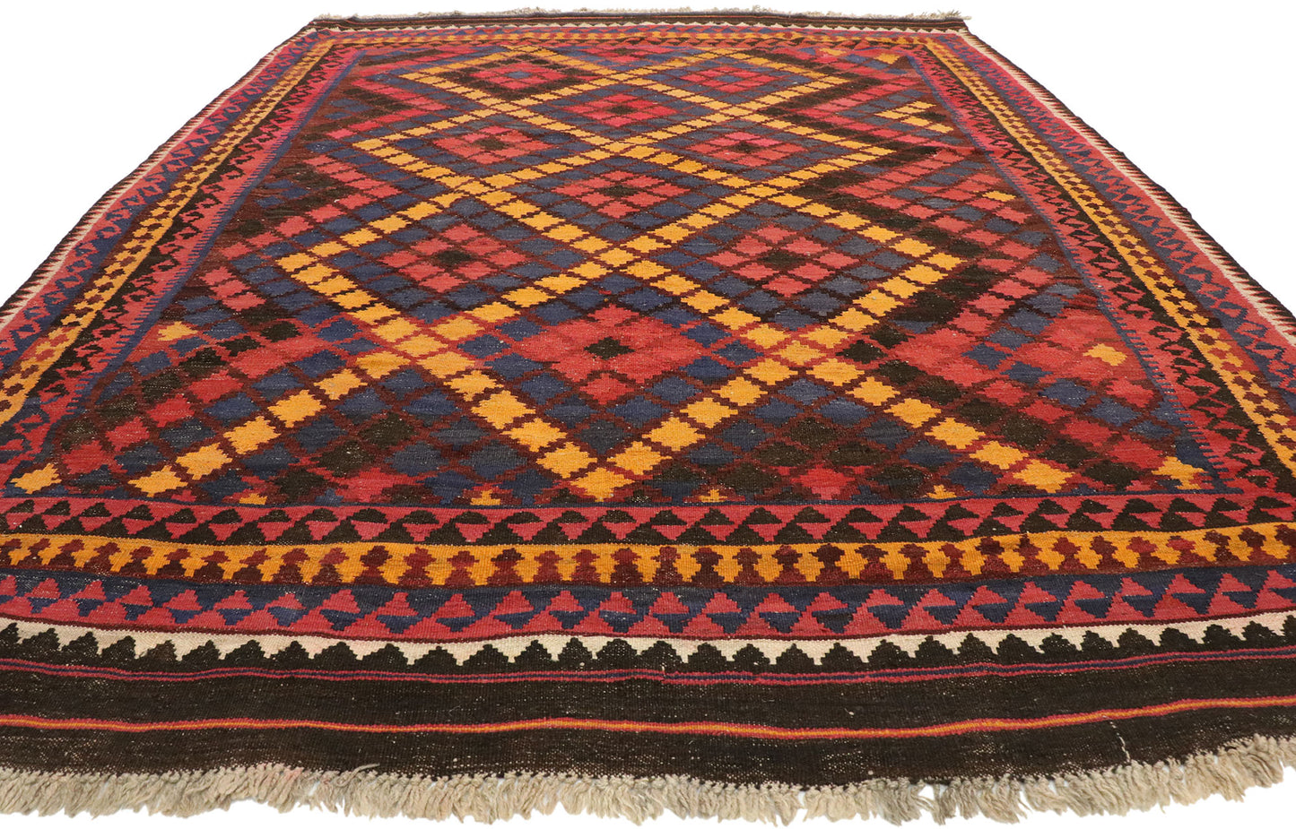 7 x 9 Vintage Maimana Kilim Rug 72255