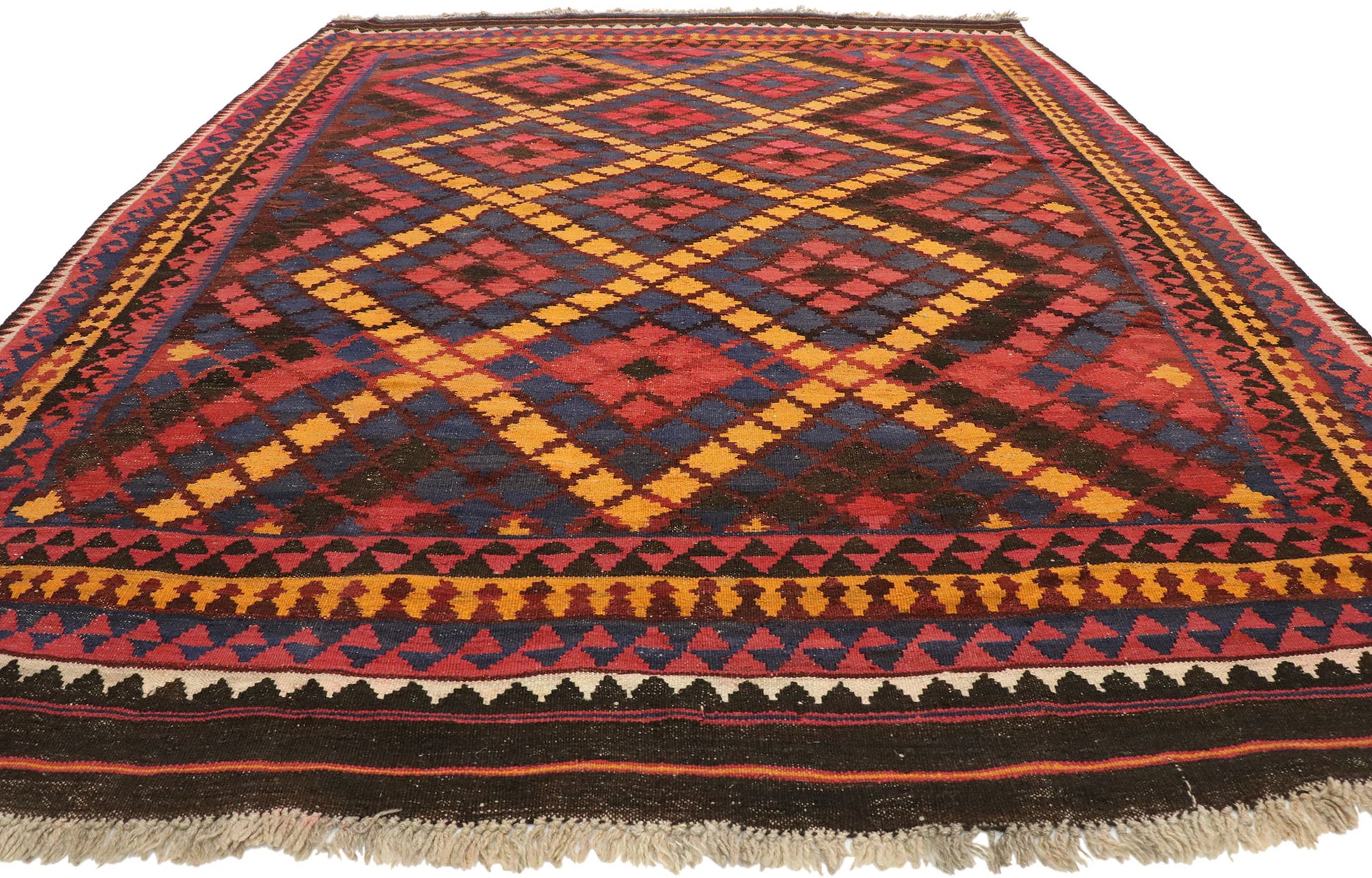 7 x 9 Vintage Maimana Kilim Rug 72255