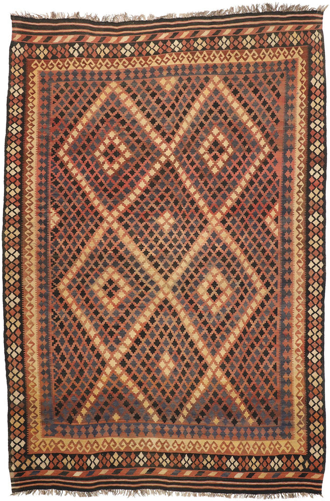 10 x 14 Vintage Afghan Maimana Kilim Rug 72258