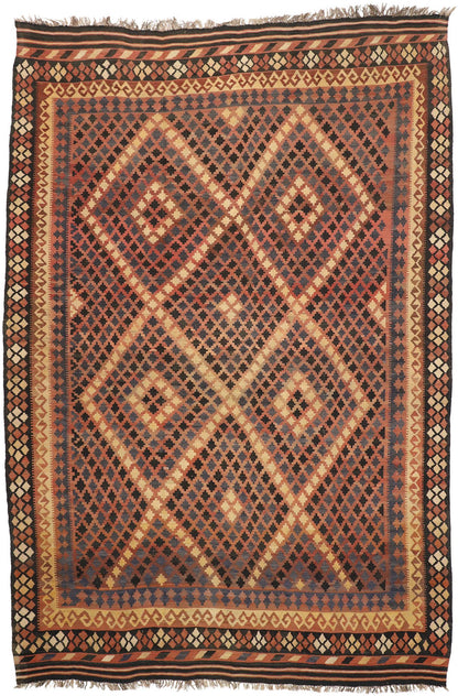 10 x 14 Vintage Afghan Maimana Kilim Rug 72258