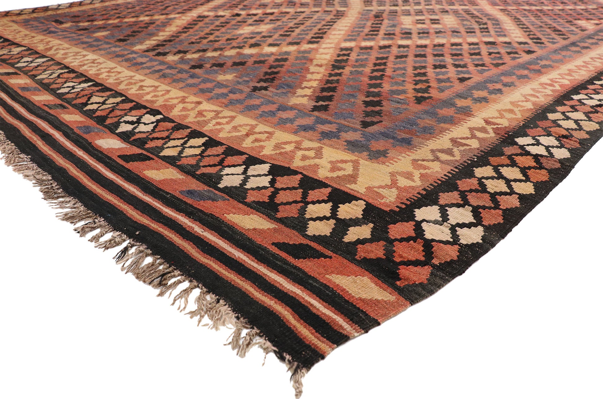 10 x 14 Vintage Afghan Maimana Kilim Rug 72258