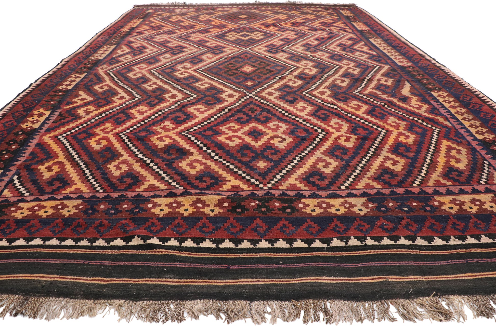 9 x 14 Vintage Afghan Kilim Rug 72260