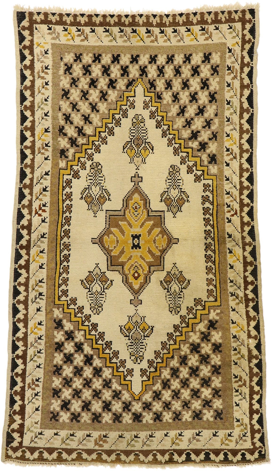 3 x 6 Vintage Turkish Oushak Rug 72261