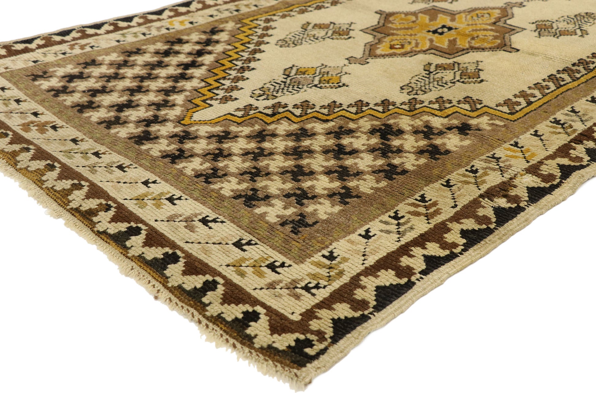 3 x 6 Vintage Turkish Oushak Rug 72261