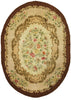 8 x 12 Antique Floral Hooked Oval Rug 72271