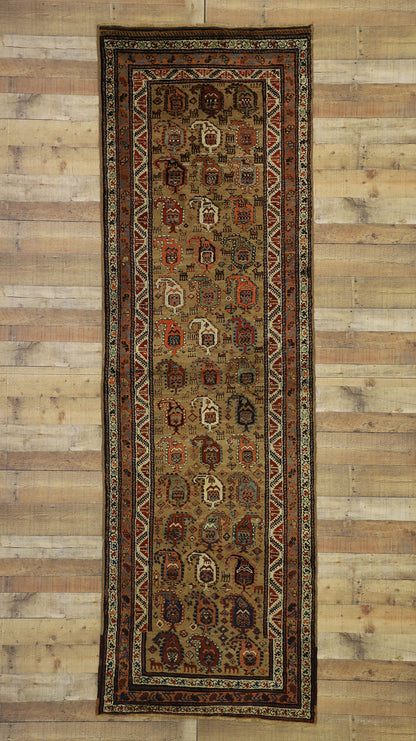 4 x 11 Antique Persian Kurdish Rug 77290