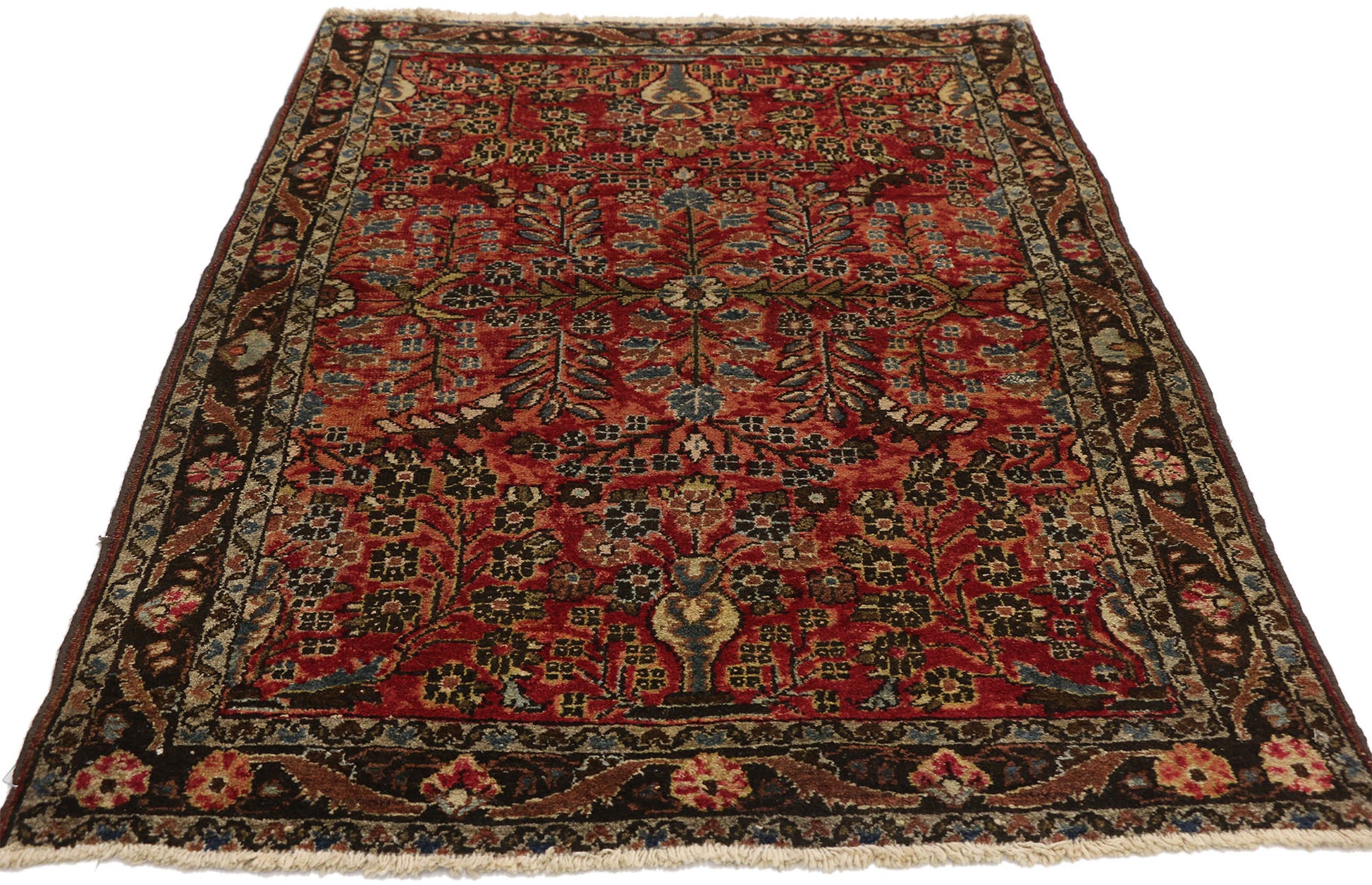 3 x 5 Antique Persian Hamadan Rug 72334