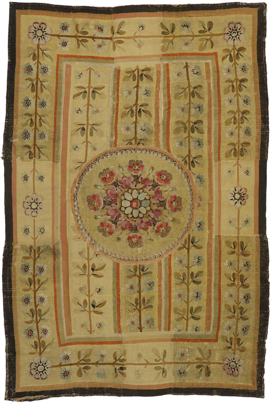 7 x 10 Antique Aubusson Rug 72355