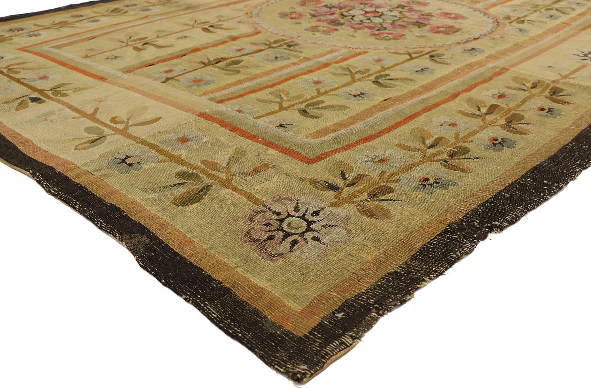 7 x 10 Antique Aubusson Rug 72355