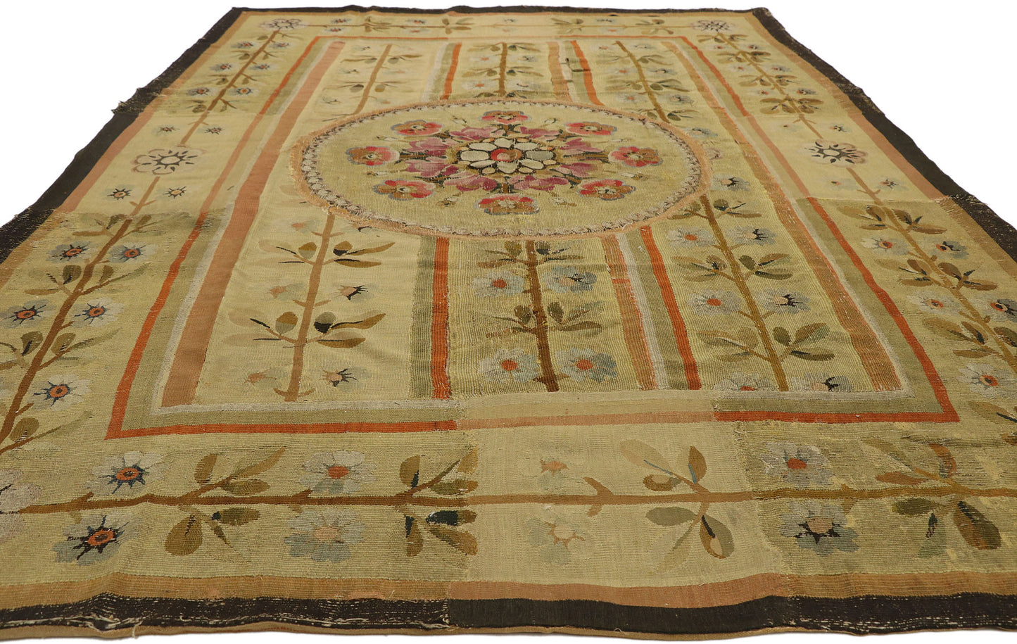 7 x 10 Antique Aubusson Rug 72355