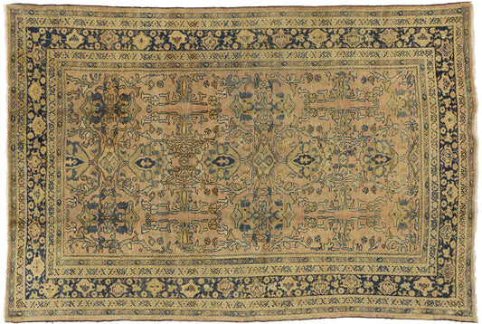 7 x 10 Vintage Persian Mahal Rug 72362