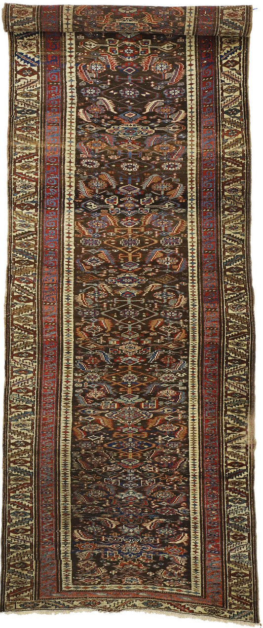 4 x 12 Antique Persian Bijar Rug 72392