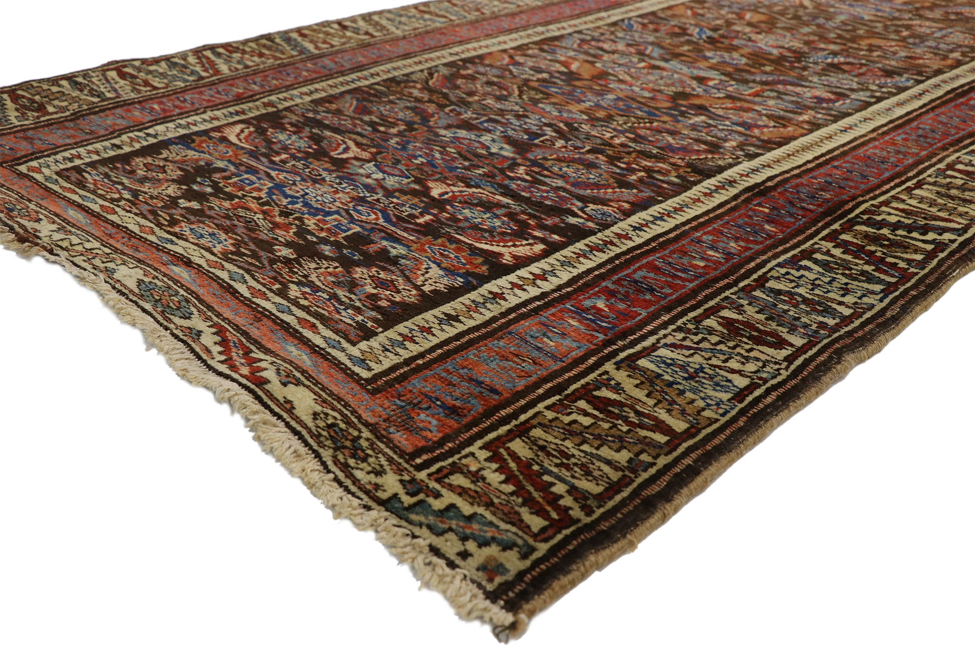 4 x 12 Antique Persian Bijar Rug 72392