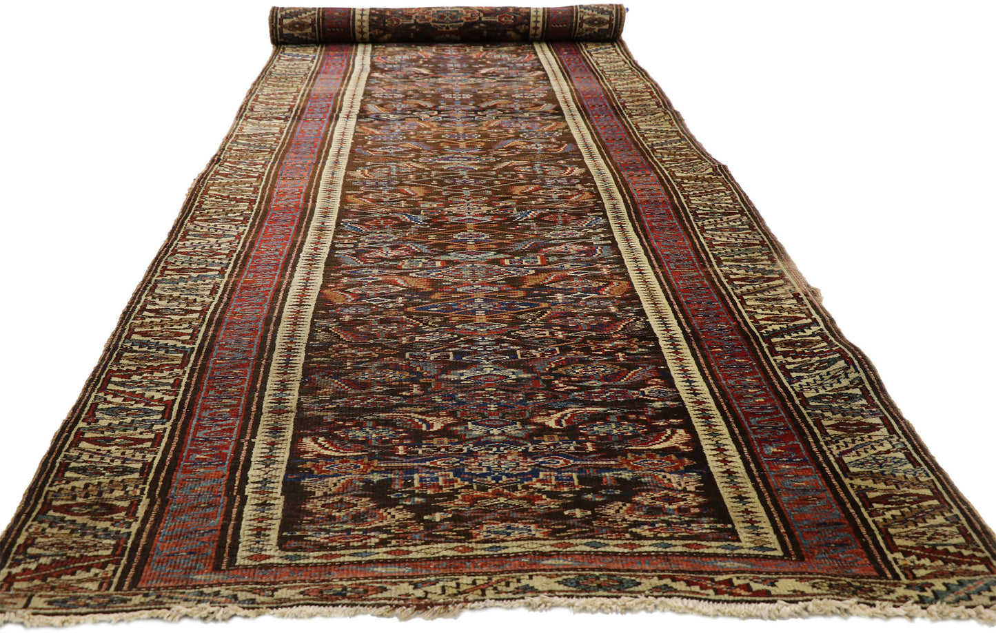 4 x 12 Antique Persian Bijar Rug 72392