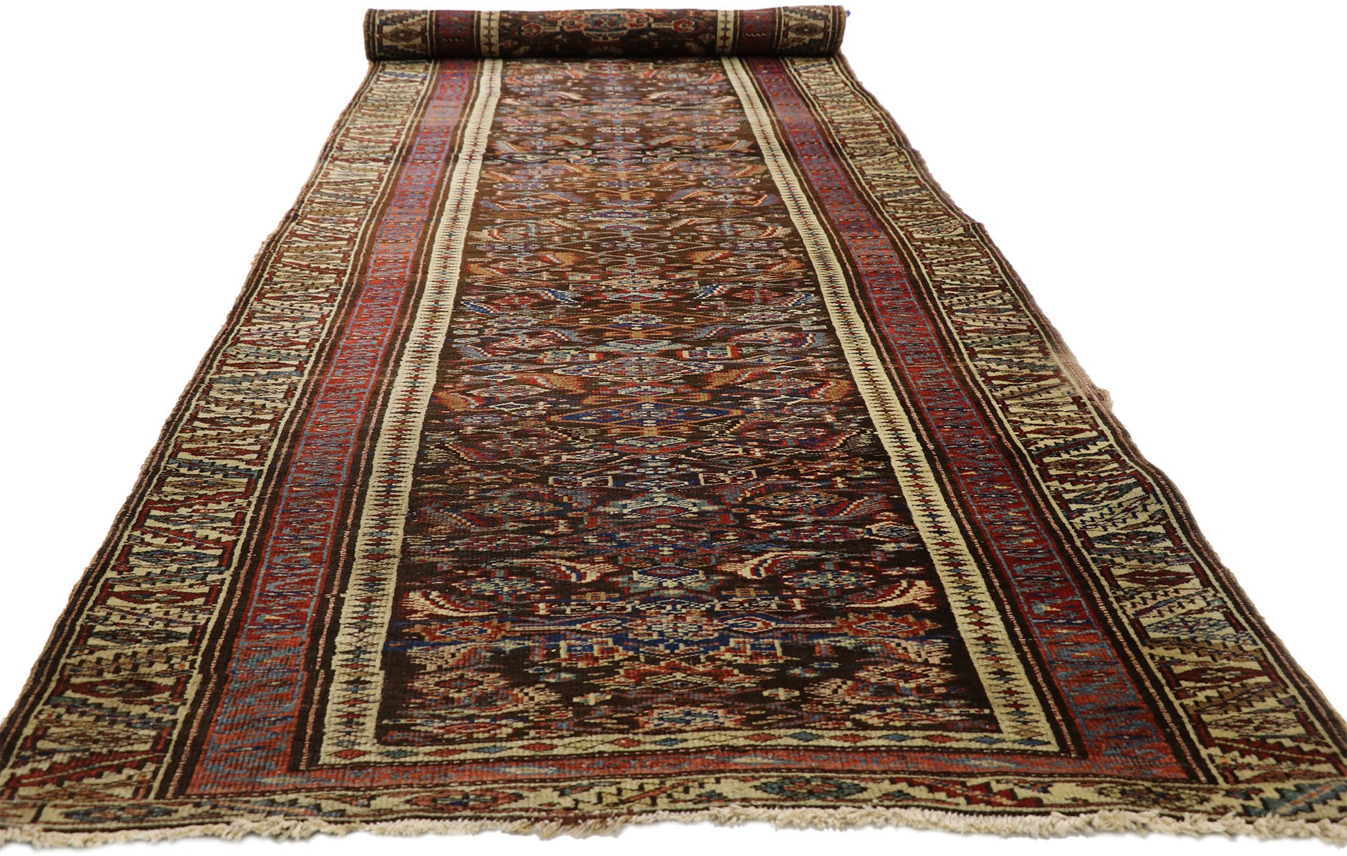 4 x 12 Antique Persian Bijar Rug 72392