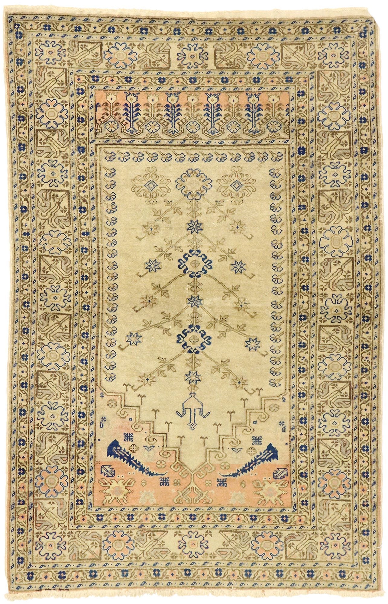 3 x 4 Vintage Turkish Sivas Prayer Rug 72430