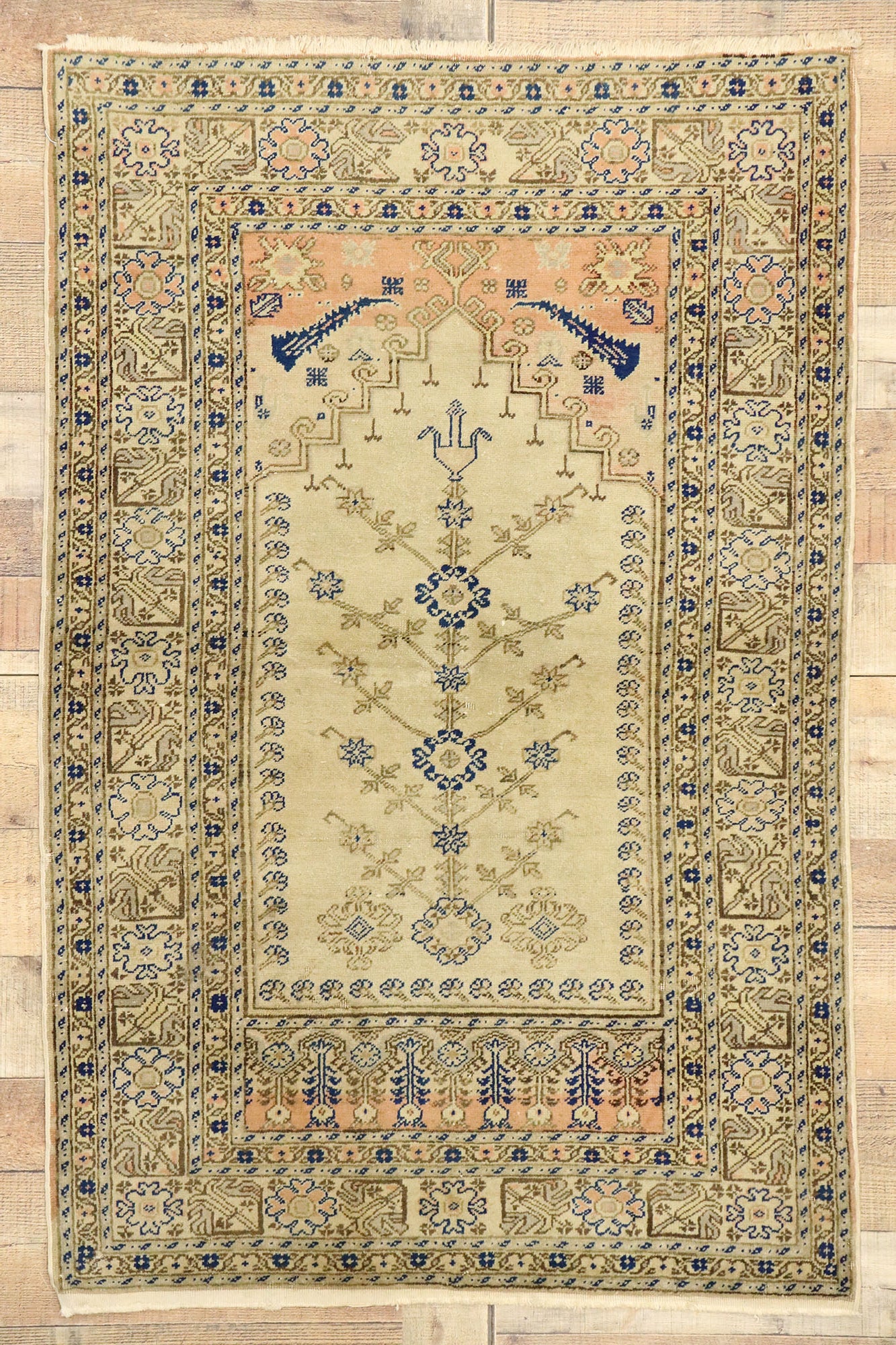 3 x 4 Vintage Turkish Sivas Prayer Rug 72430