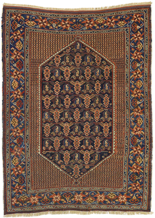 4 x 5 Antique Persian Afshar Rug 72462