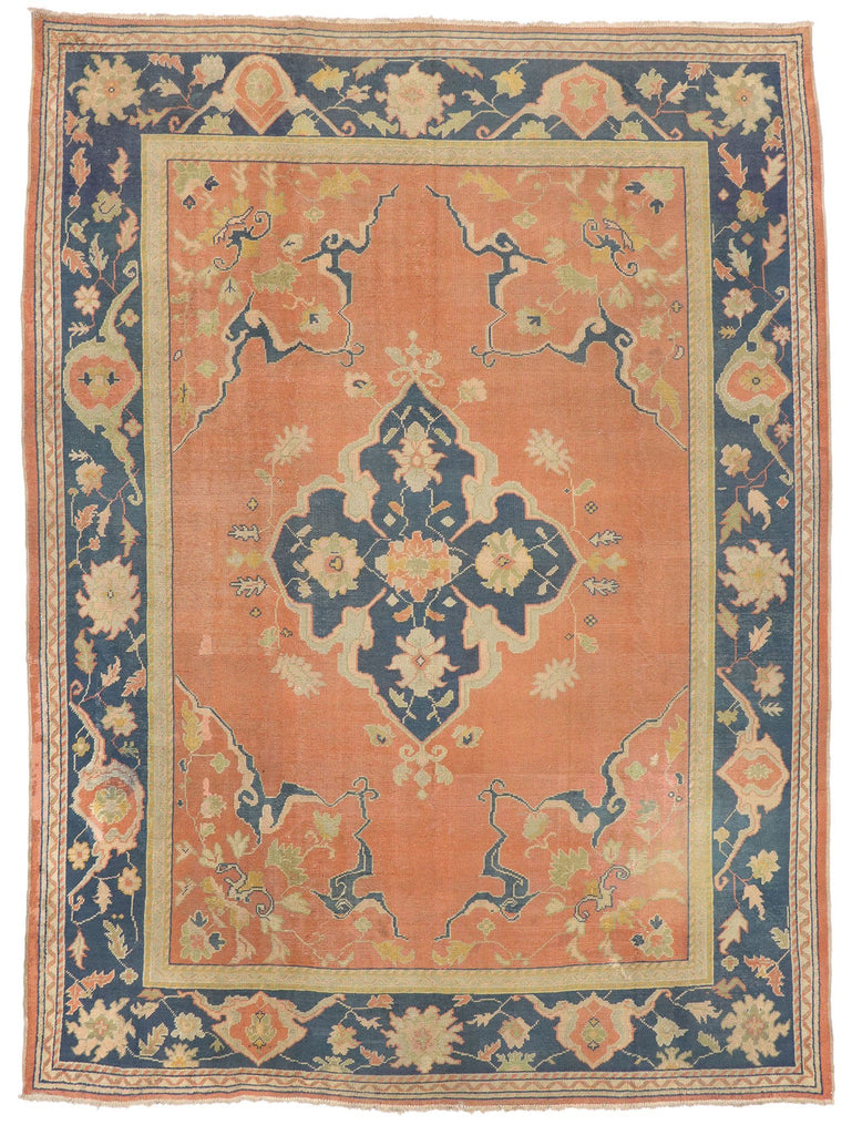 10 x 14 Antique Turkish Oushak Rug 72469