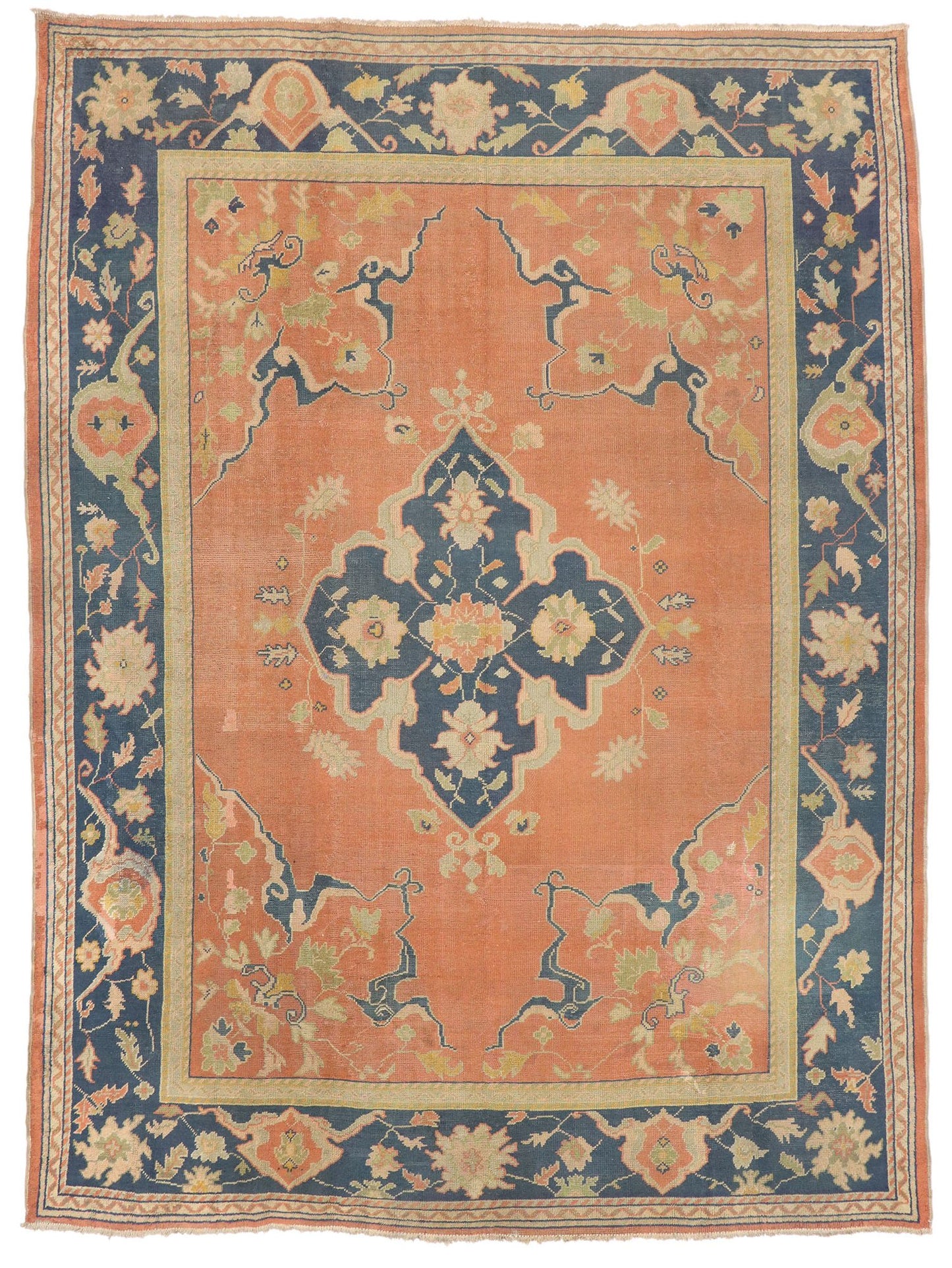 10 x 14 Antique Turkish Oushak Rug 72469