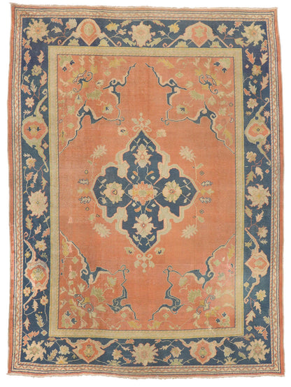 10 x 14 Antique Turkish Oushak Rug 72469