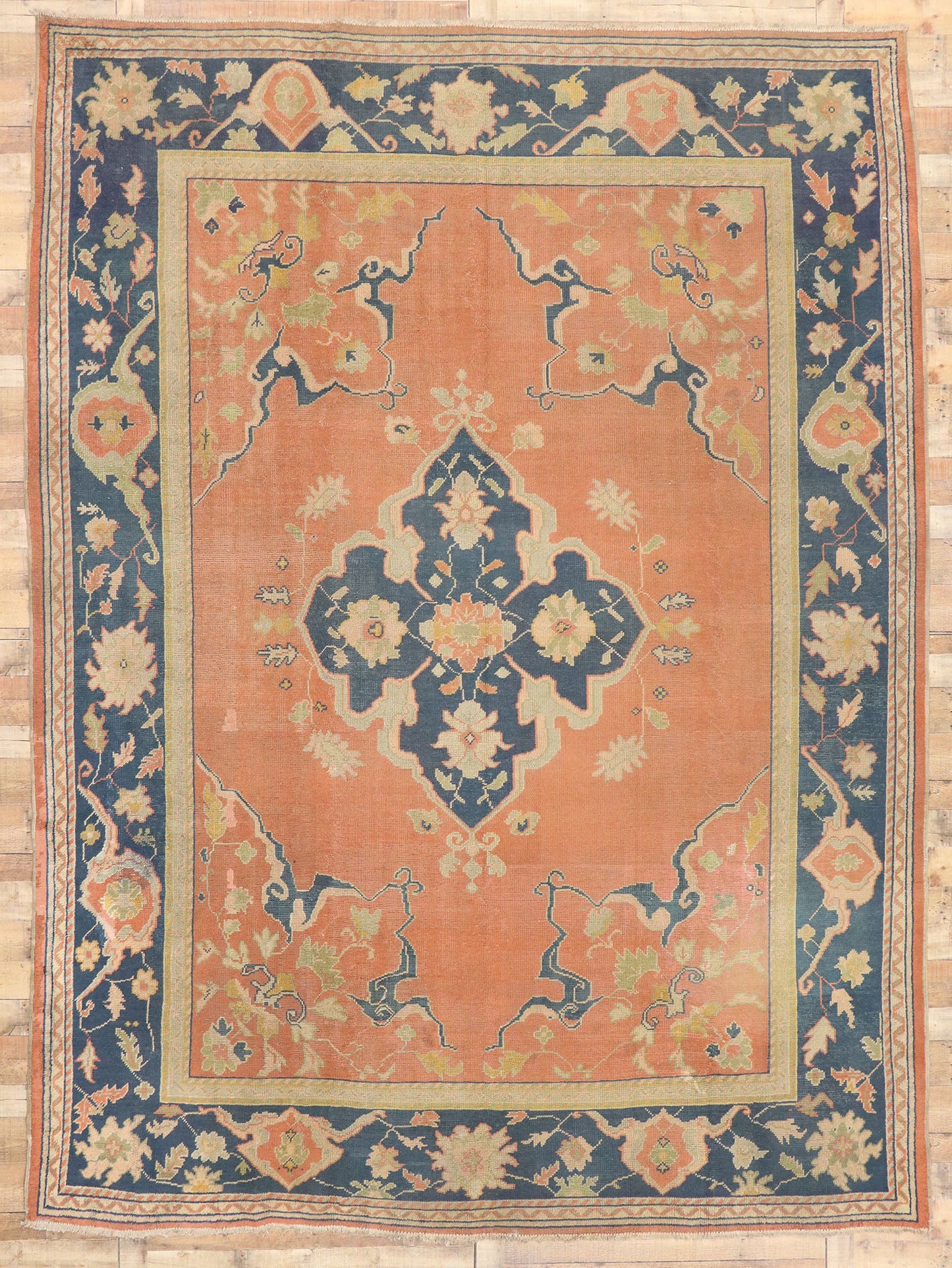 10 x 14 Antique Turkish Oushak Rug 72469