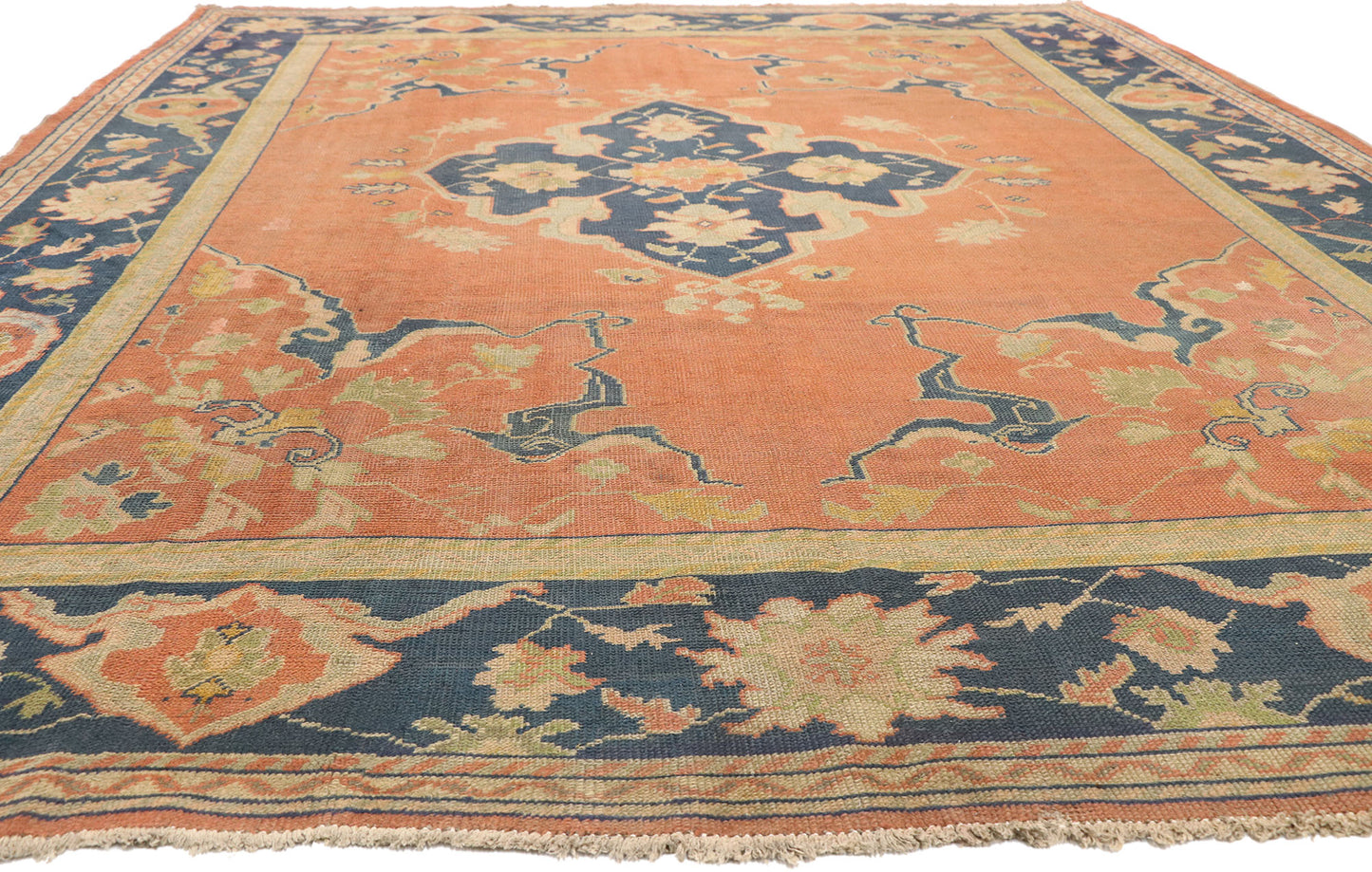 10 x 14 Antique Turkish Oushak Rug 72469