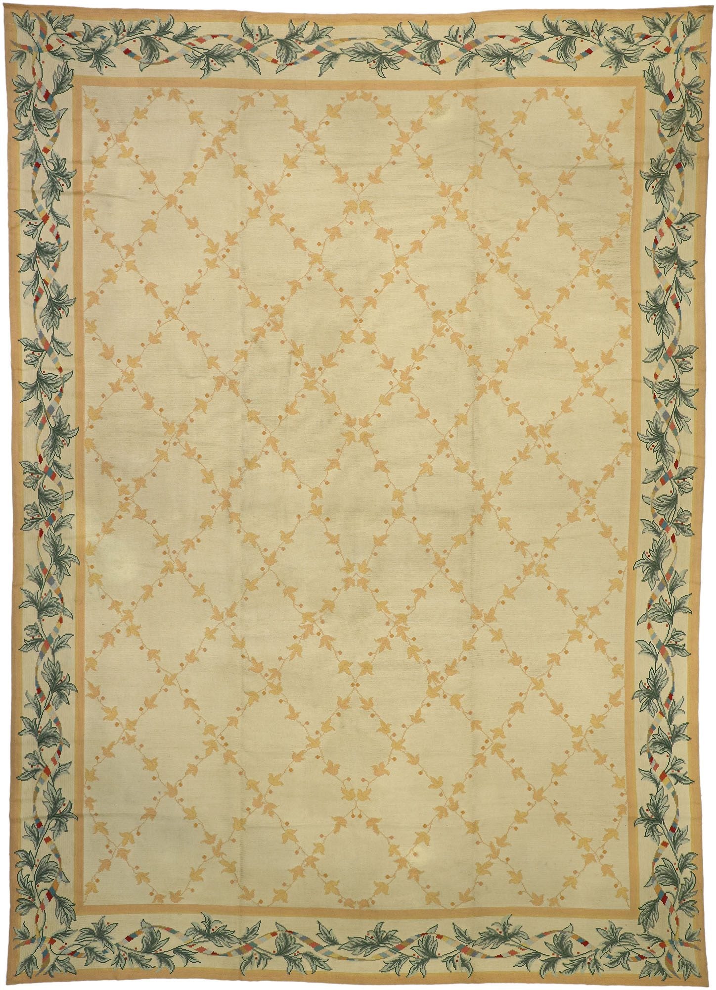 11 x 15 Vintage Spanish Needlepoint Rug 72494