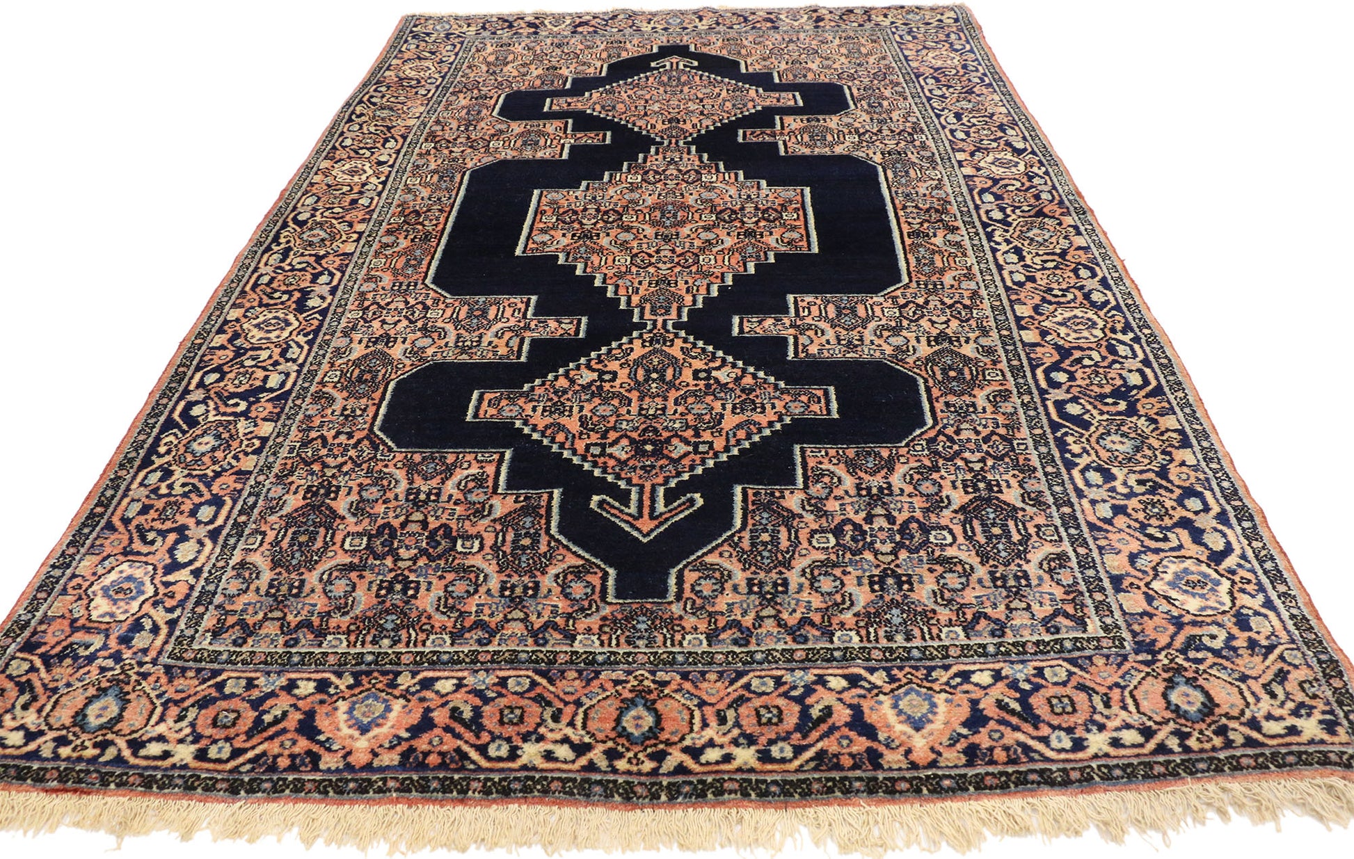 4 x 7 Antique Persian Senneh Rug 72547