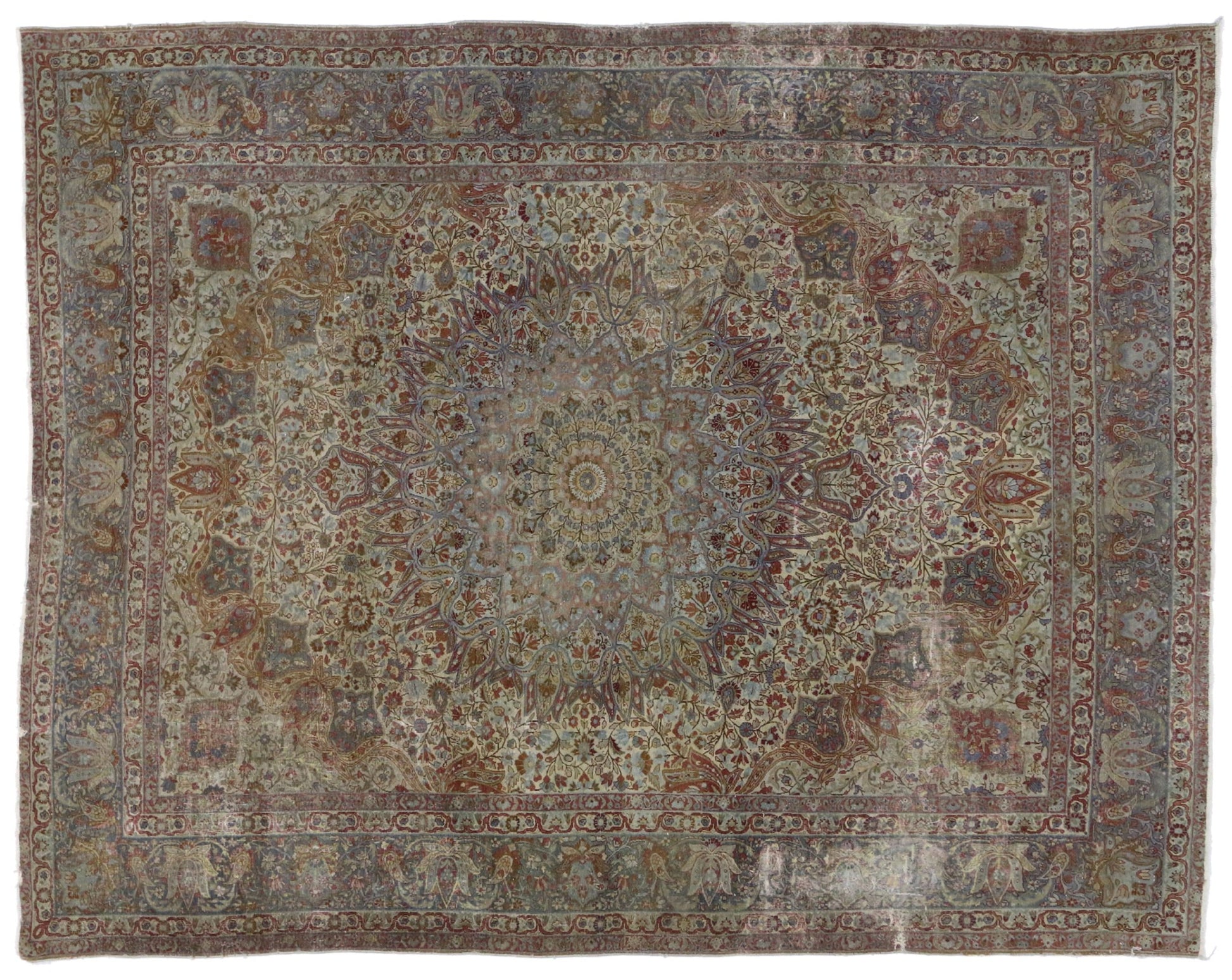 9 x 11 Antique Kerman Rug 72562