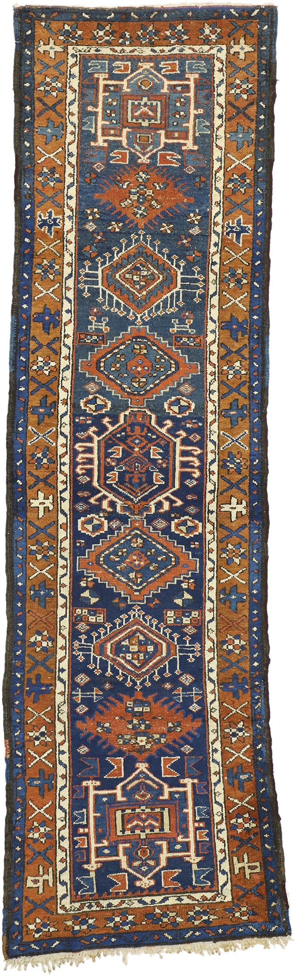 3 x 9 Antique Persian Karaja Heriz Runner 72591