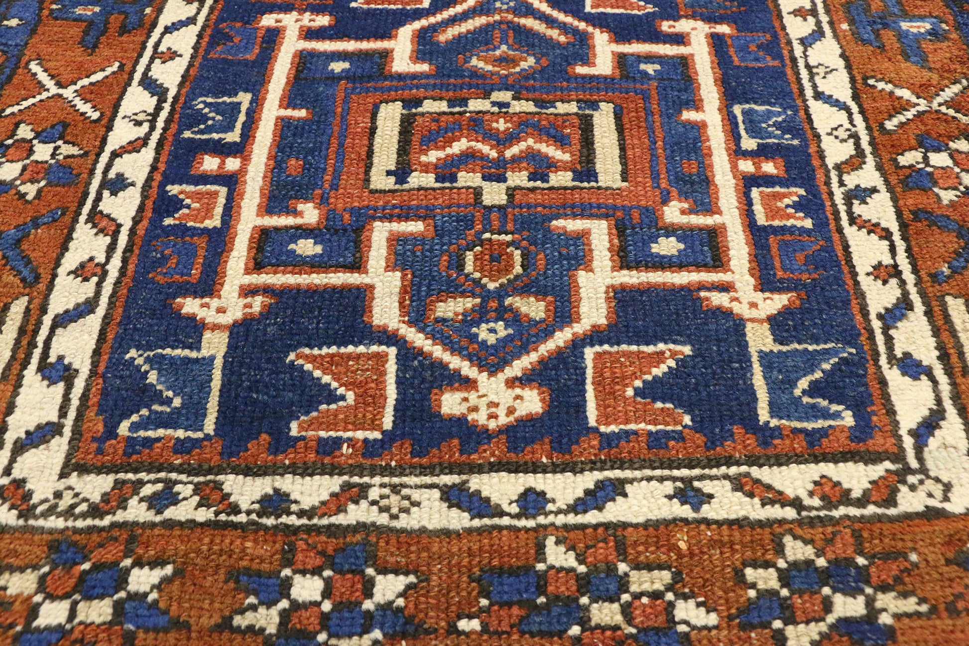3 x 9 Antique Persian Karaja Heriz Runner 72591