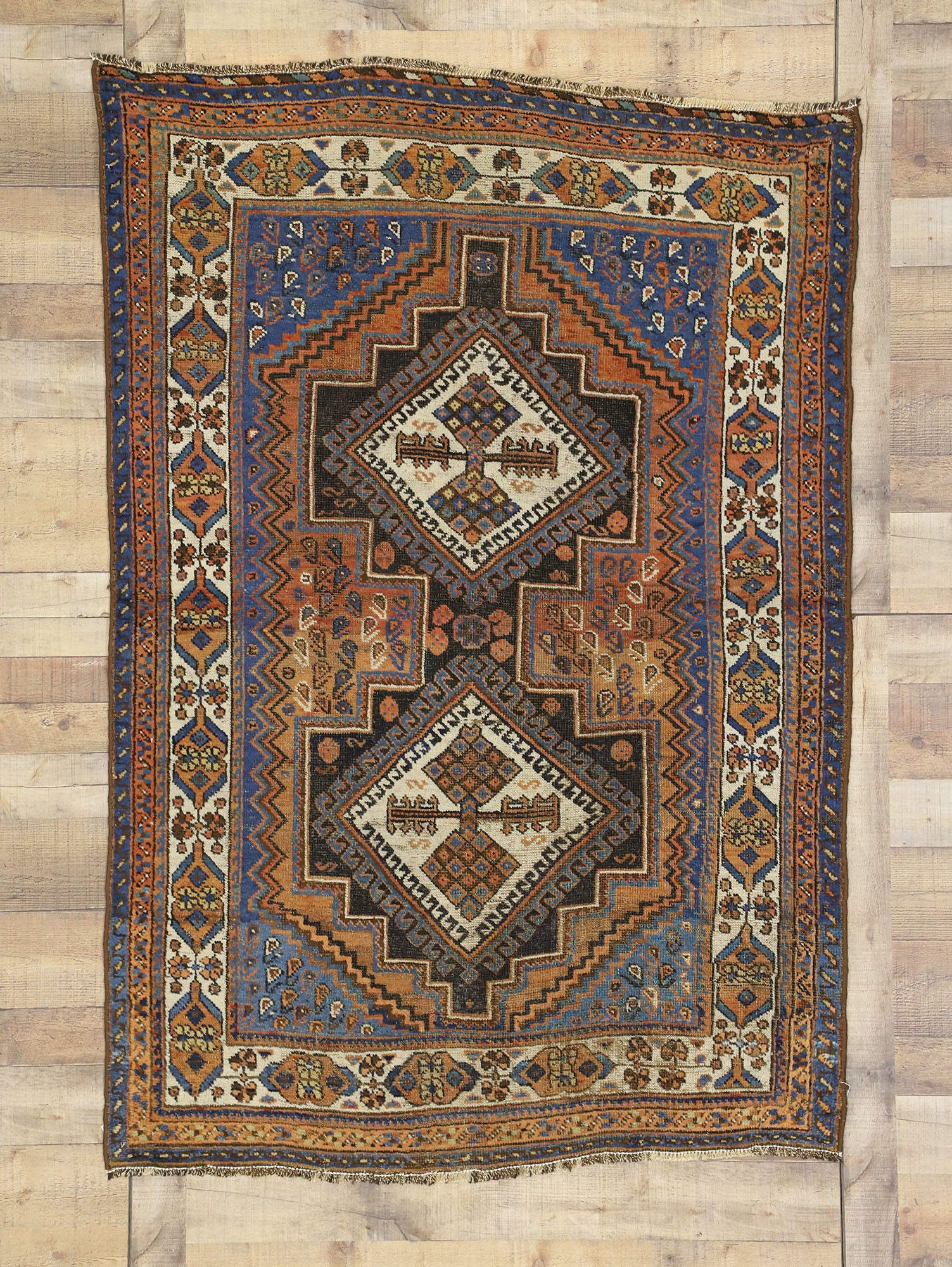 4 x 6 Antique Persian Afshar Rug 72605