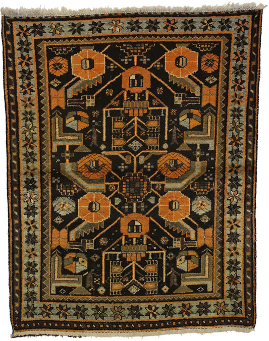 4 x 4 Antique Persian Hamadan Rug 72607