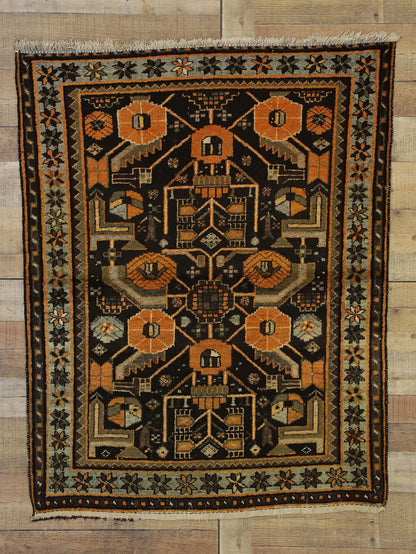 4 x 4 Antique Persian Hamadan Rug 72607